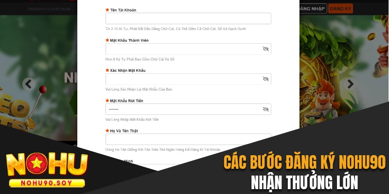 Hướng dẫn các bước đăng ký Nohu90 nhận thưởng lớn
