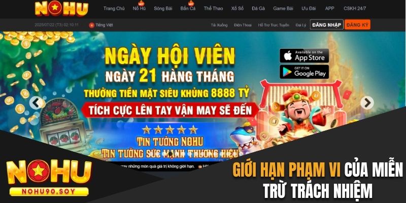 Quy định giới hạn của miễn trừ trách nhiệm tại Nohu90